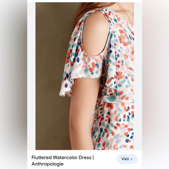 Anthropologie Maeve Dress Polkadots‎ Fit Flare Cream Multi Colors Medium - Picture 3 of 7